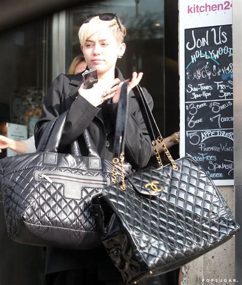 miley cyrus chanel bag